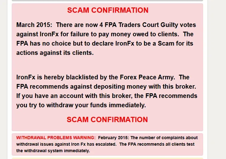 بروکر آیرون در سایت Forexpeacearmy