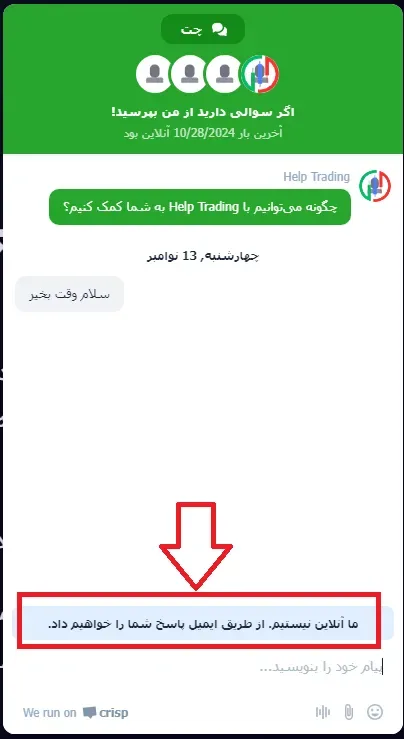 پشتیبانی سایت بروکر هلپ تردینگ