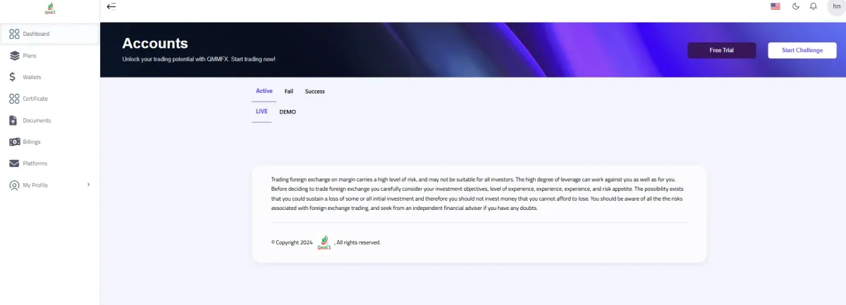 پنل کاربری پراپ qmmfx