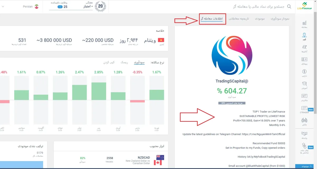تنظیمات کپی ترید در لایت فارکس
