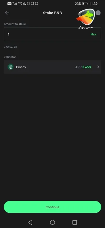استیک تراست ولت با ارز BNB