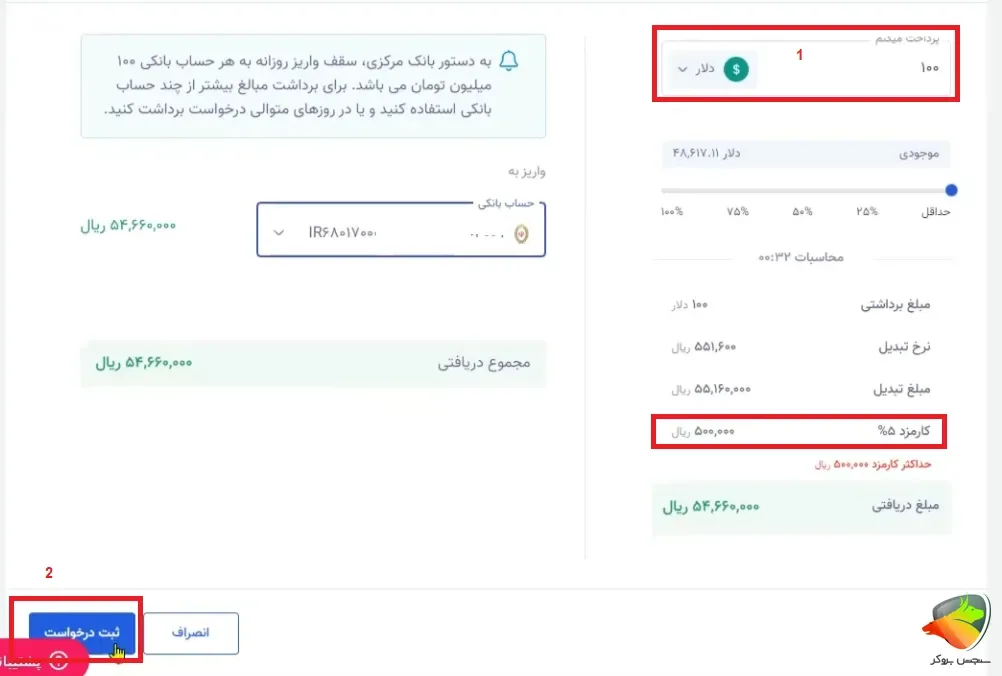 برداشت از بروکر با تاپ چنج