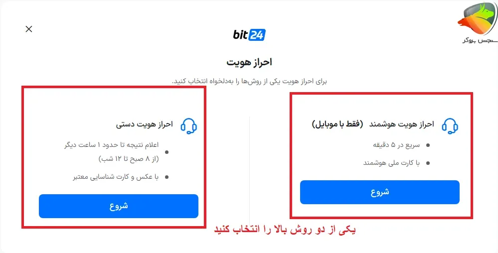 روش های احراز هویت صرافی بیت ۲۴