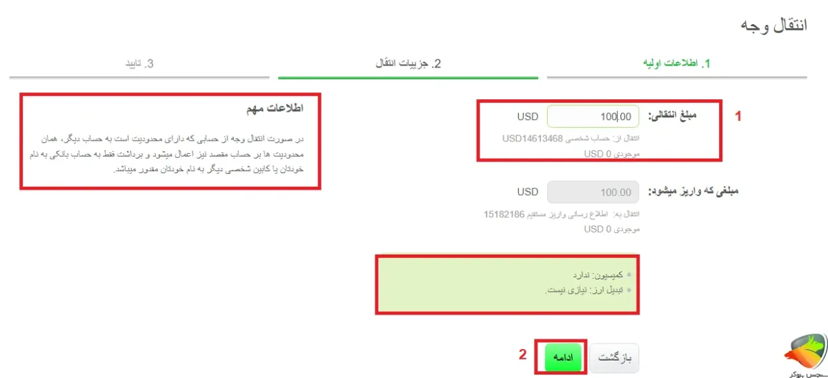 مراحل انجام انتقال وجه در آلپاری