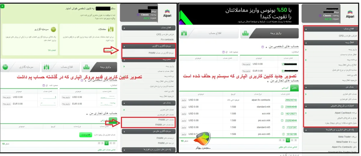 داشبورد حساب الپاری برای رتبه بندی پم الپاری