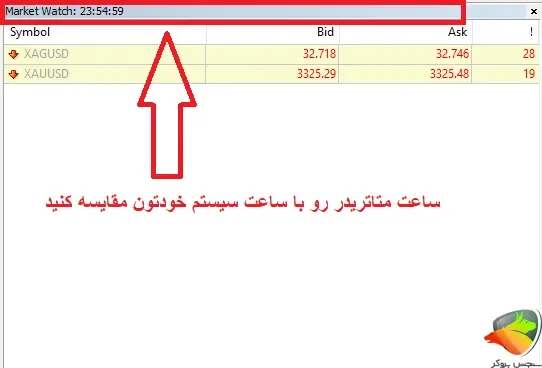 تایم سرور متاتریدر برای تنظیم ساعت بروکر آلپاری