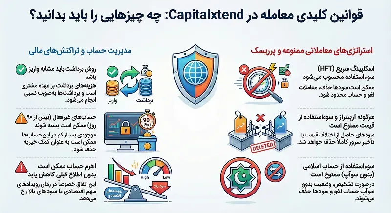 بررسی خلاصه قوانین مهم مشتریان بروکر کپیتال اکستند
