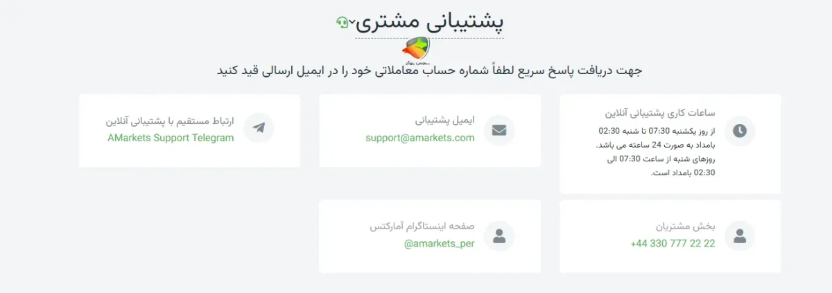 پشتیبانی آمارکتس تلگرام