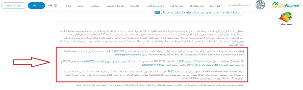 بررسی رگولاتوریها و مجوزهای بروکر litefinance