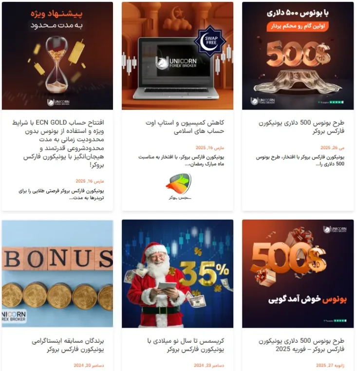 لیست بونوس بروکر یونیکورن که منقضی شدن