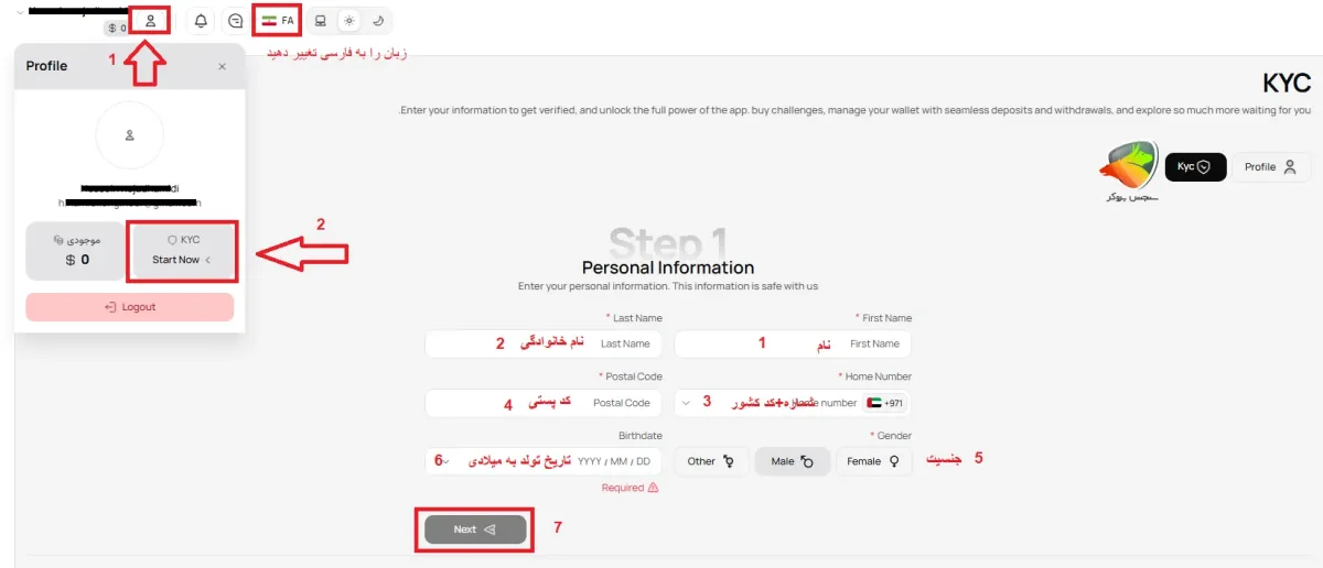 احراز هویت در پراپ تریدینگ یونیکورن