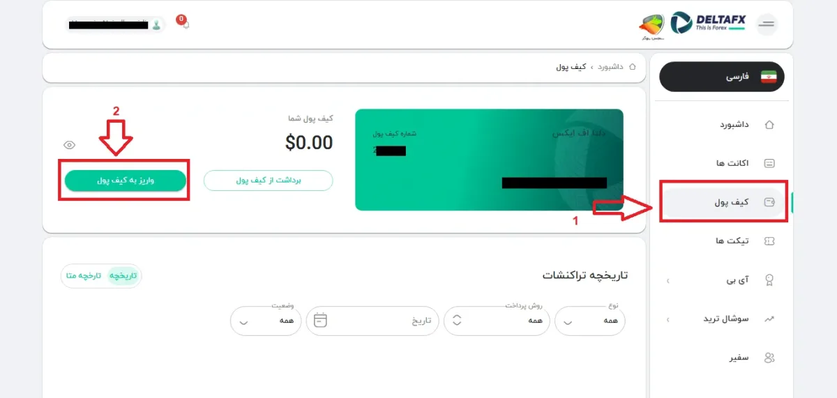 آموزش واریز تتر در دلتا اف ایکس