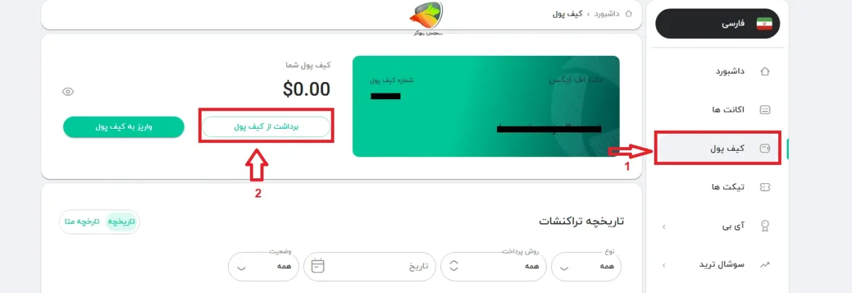 نحوه برداشت وجه در بروکر فارکس دلتا اف ایکس
