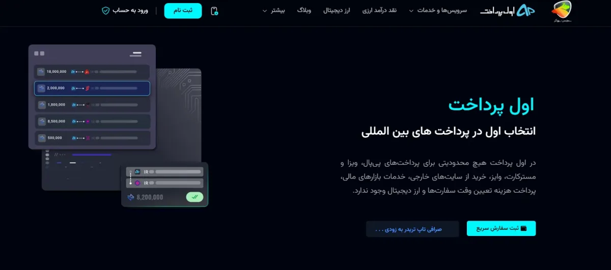 از جمله صرافی هایی که با پی پال کار میکنند صرافی اول پرداخت