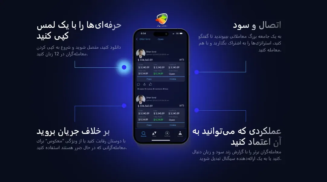 اپلیکیشن CopyTrader بروکر مونتا مارکتس