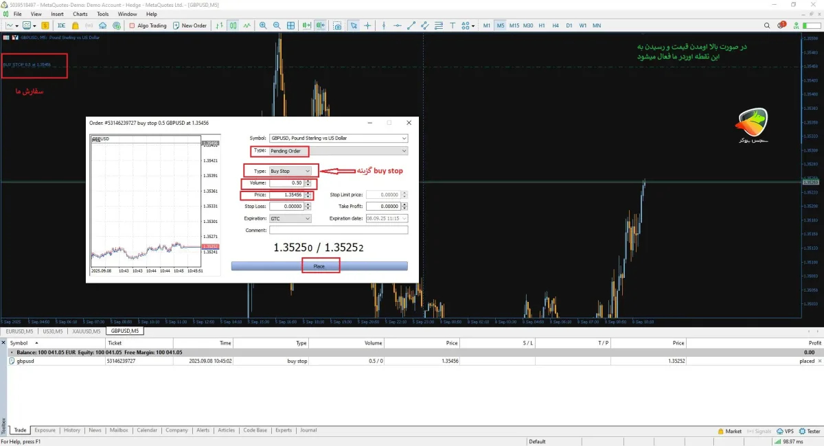 بای استاپ در متاتریدر
