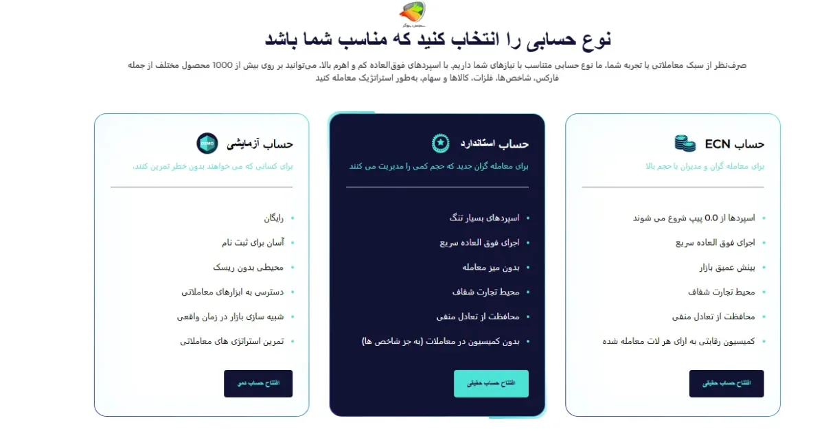 انواع حسابهای معاملاتی در StarTrader