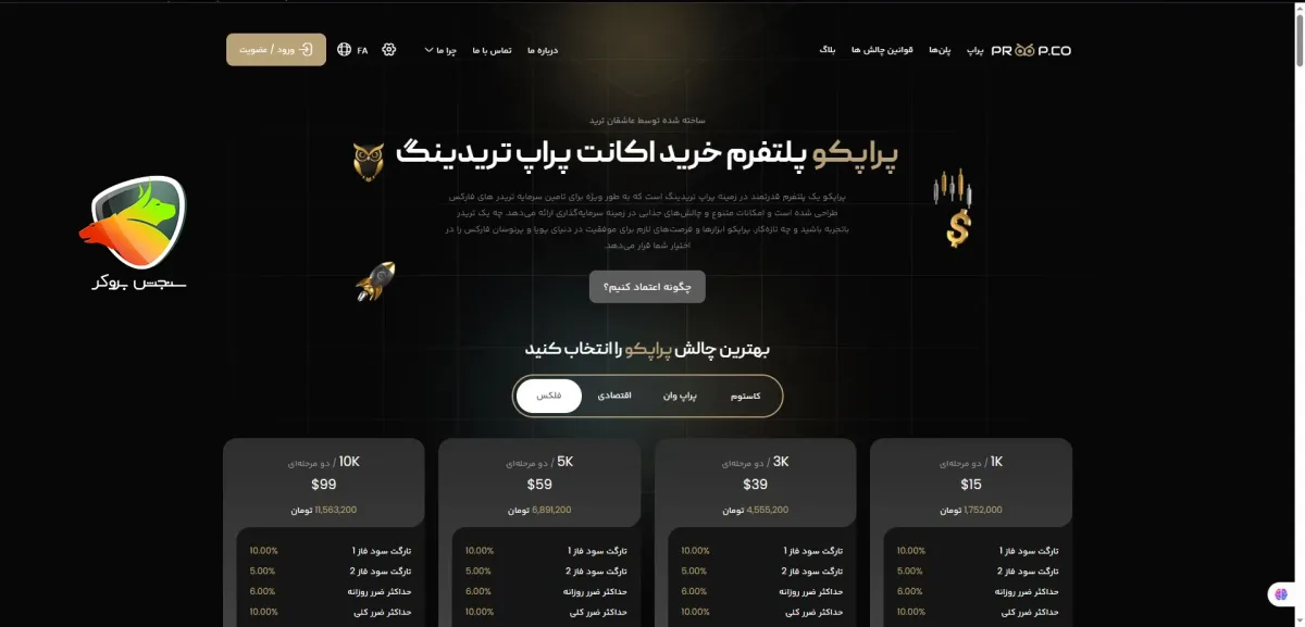 پراپکو؛ پراپ بدون محدودیت زمانی با ثبت‌نام خودکار و امکانات نوین