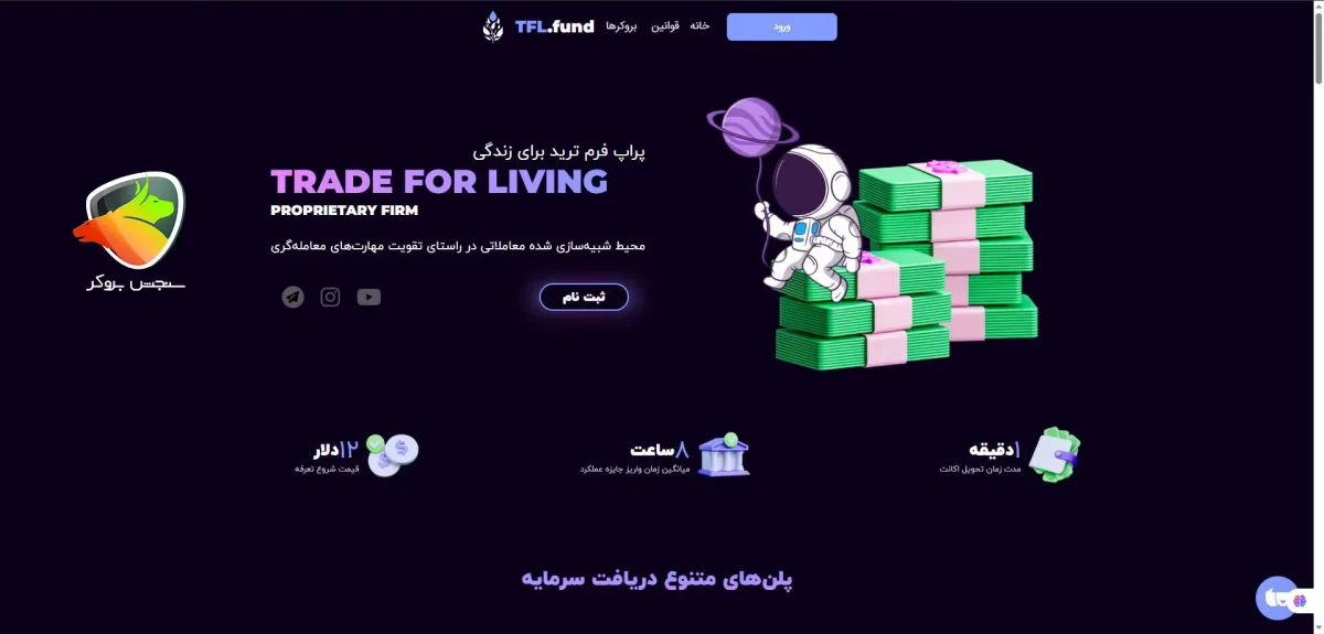 پراپ TFL با پشتیبانی 24/7 و پلن بدون محدودیت زمانی
