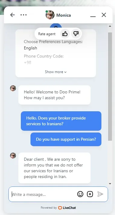 پشتیبانی بروکر دوپرایم