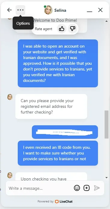 تماس با بروکر doo prime