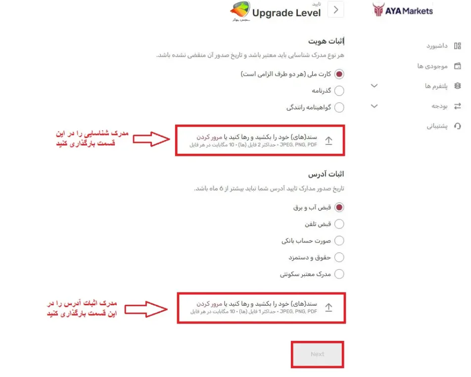 ثبت نام و احراز هویت در بروکر آیا مارکتس