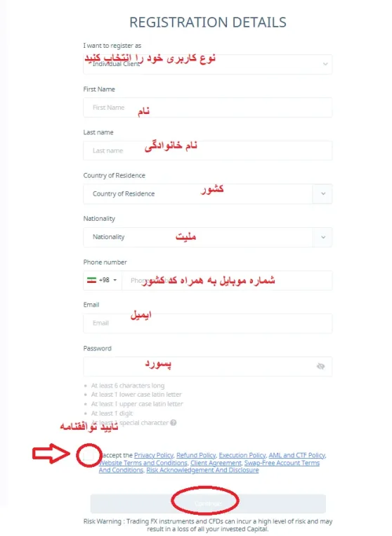 وارد کردن اطلاعات هویتی در بروکر doo prime