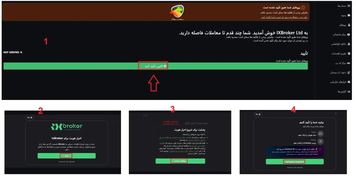 آموزش احراز هویت در آی ایکس پرو بروکر ای ایکس بروکر