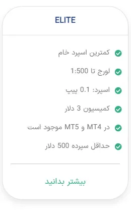حساب elite بروکر xs