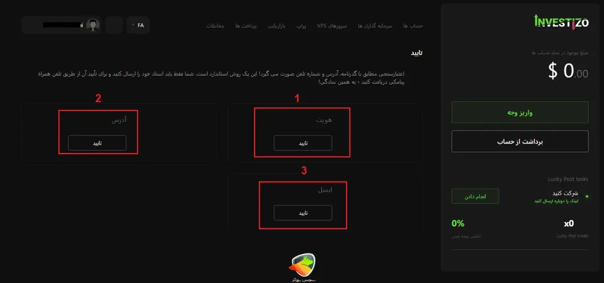 ثبت نام در بروکر اینوستیزو