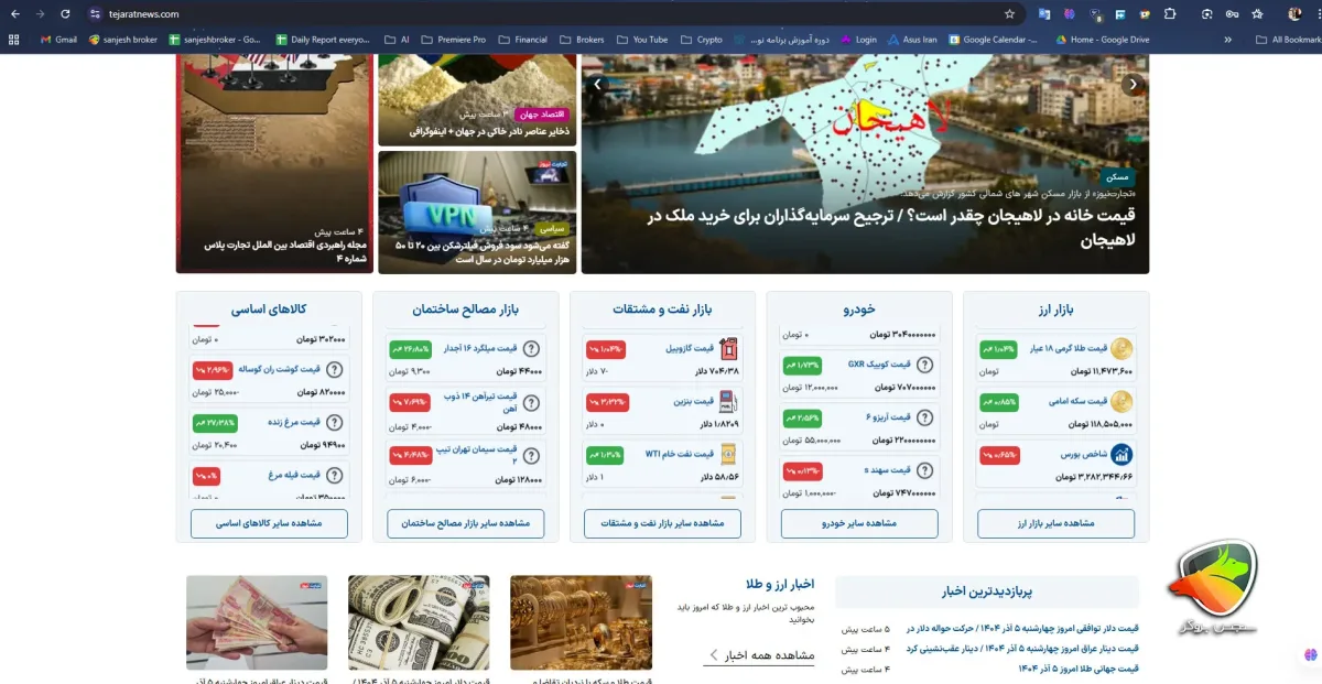 دقیق ترین سایت اعلام قیمت طلا