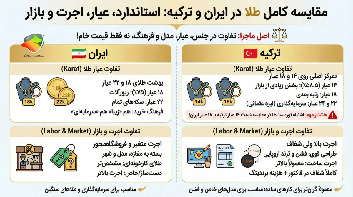 تفاوت طلای ایران و ترکیه