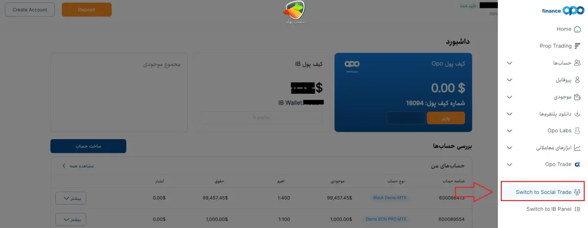 فعالیت به عنوان مدیر حساب (Provider) در اوپوفایننس