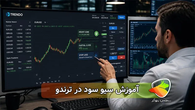 آموزش سیو سود در ترندو (تصویری و گام‌به‌گام) | ریسک فری کردن و بستن بخشی از معامله