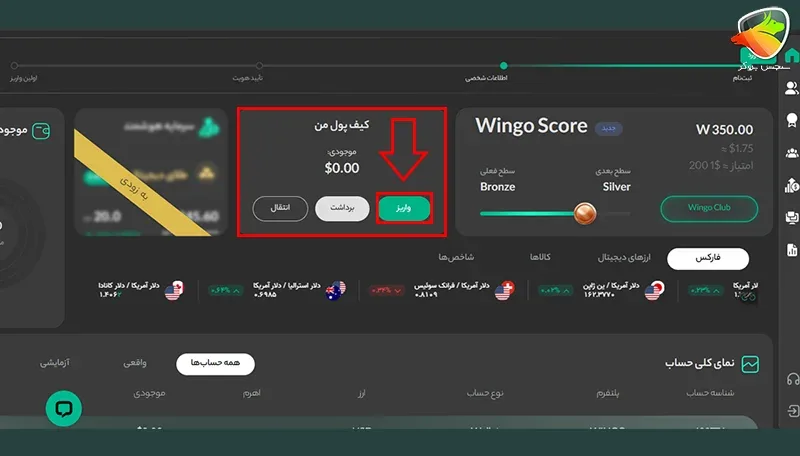 واریز و برداشت از وینگو مارکتس