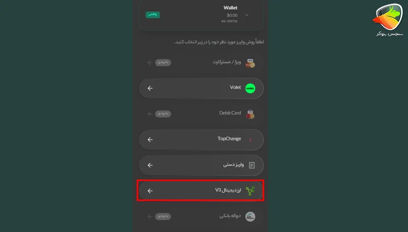واریز و برداشت از وینگو مارکتس