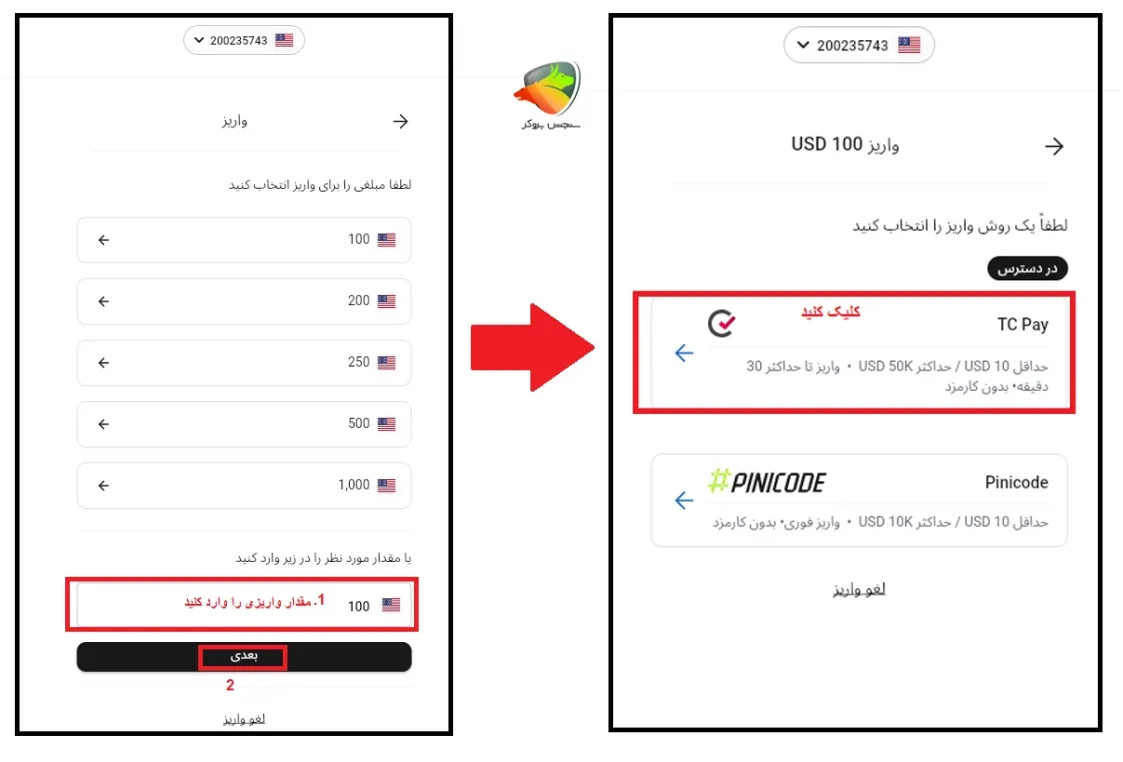 نحوه انتقال پول از تاپ چنج به آلپاری