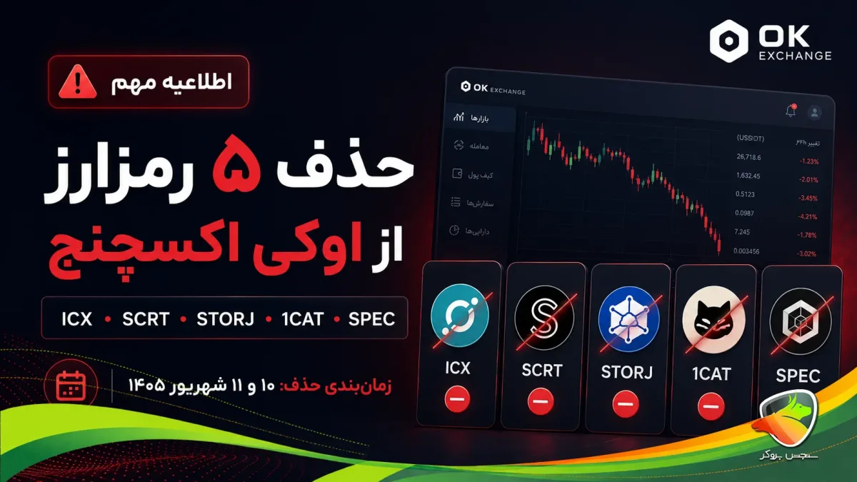 حذف رمزارزهای ICX، SCRT، STORJ، 1CAT و SPEC از اوکی اکسچنج