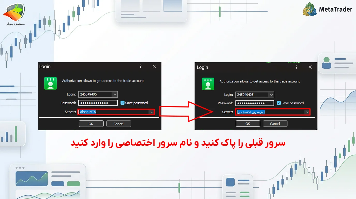 تغییر IP سرور بروکر در متاتریدر